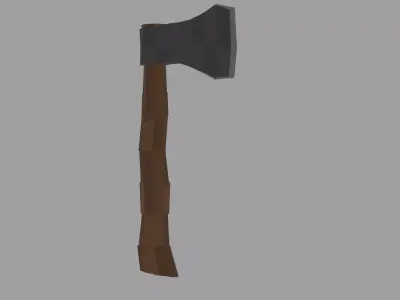 Low-Poly Stylized Axe Game Ready Free low-poly 3D model