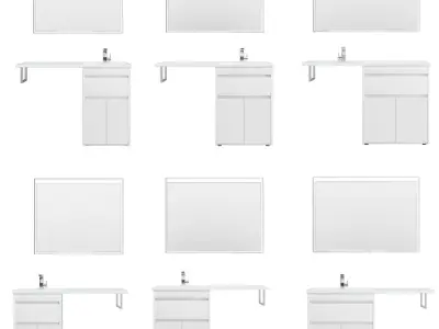 Tokyo floor furniture set 110-120-130 L-R doors 3D model