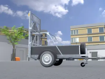 Traffic sign 615 Mobile barrier sign right 2500x1700 Low-poly 3D model