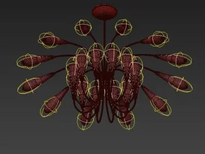 Delightfull modern chandelier with gold accents 3D model