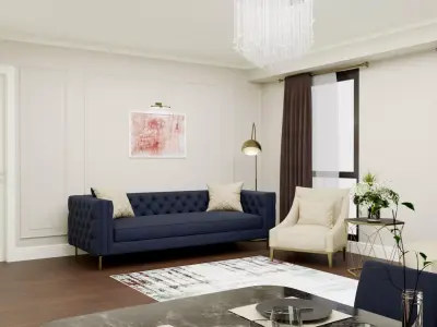 Living Room Realistic 3D model
