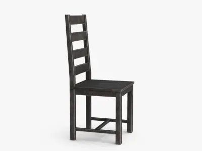 Wood Garden Dining Chair Low-poly 3D model