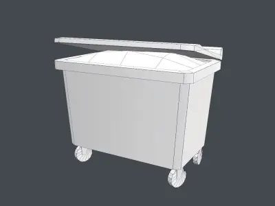 Dumpster trash can on wheels Low-poly 3D model buy