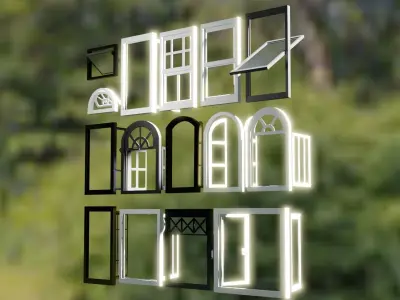 14 windows designs available  3D model