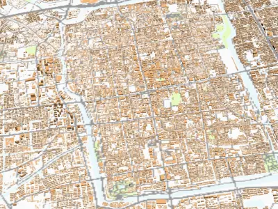 SuZhou City urban planning maquett  building 3D Topography 3D model