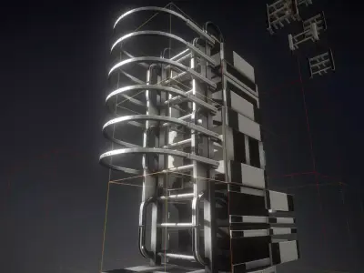 Futuristic Ladder Collection White Plastic Version  Low-poly 3D model