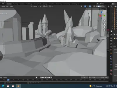 island with crystals 3D model