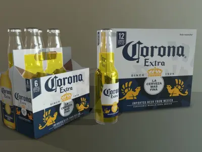 Beer Corona Low-poly 3D model