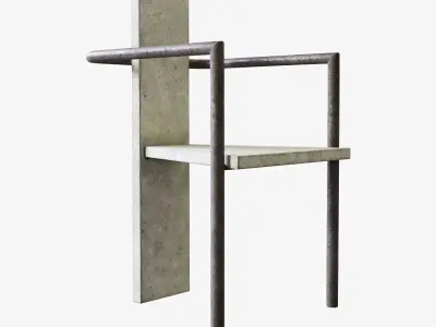 Jonas Bohlin concrete chair 3D model