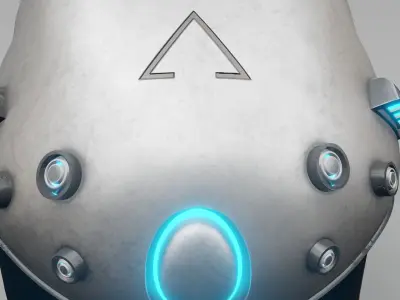 Sci-fi Helmet 3D model 7