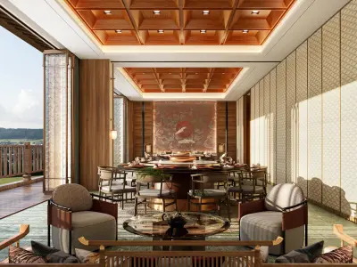 Chinese Mountain View Restaurant 3D model