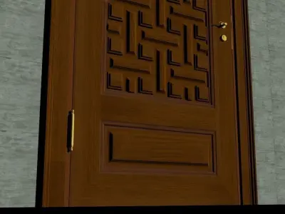 Entry door - Wood 3D model