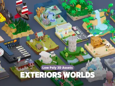 Low Poly Exterior Worlds Low-poly 3D model
