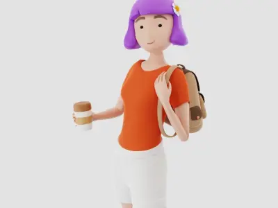 lowpoly human charachter  Low-poly 3D model