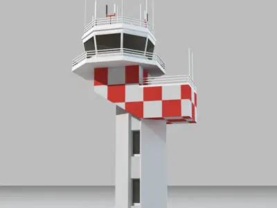 Airport control tower2 3D model
