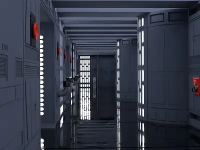 Set 7 - Death Star Hallway 1-18 scale Hasbro Kenner 3D Model Pack