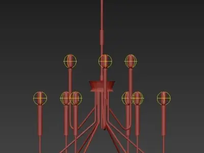 Eurofase Rado 24 34 Wide Black 9 Light 2 Tier Chandelier 3D model