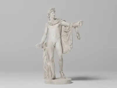 Apollo Belvedere Sculpture VR AR Mobile-ready Game-ready Low-poly 3D model