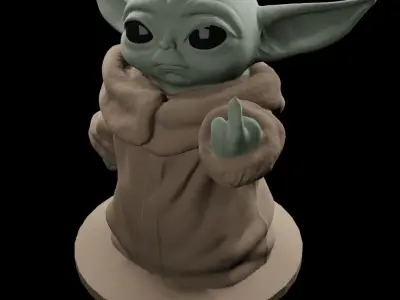 Badass baby yoda 3D print model