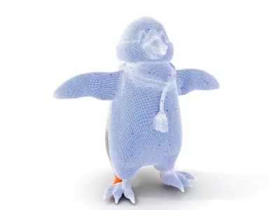 Animated Penguin Character Model Rigged and Animated Low-poly 3D model