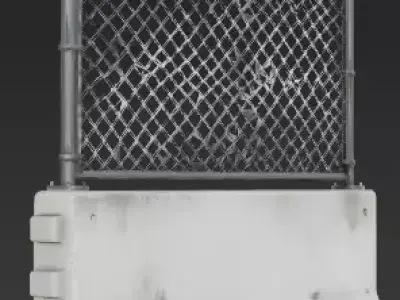 Concrete Jersey Barrier with Chain-Link Fence 3D Model Low-poly 3D model