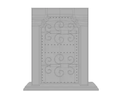 Medieval Roman Door Low-poly 3D model