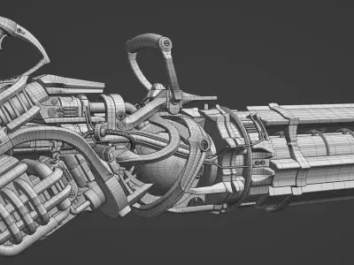 Alien Weapon High Detail 3D Model 3D model