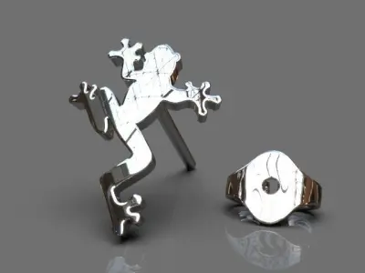 Light frog earrings 3D print model
