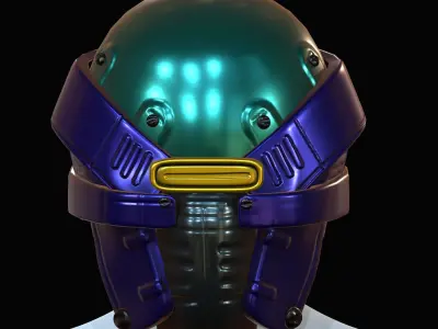 Helmet plastic mask  Low-poly 3D model Low-poly 3D model