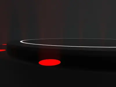Product stand with red spot lights and led white strip 3D model