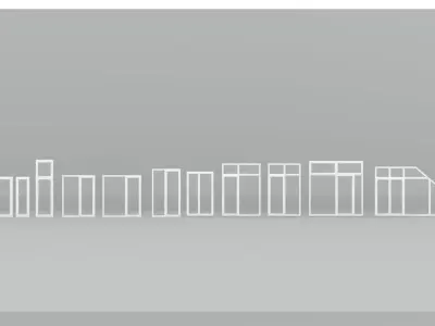 Detailed metal-plastic windows and doors 3D model