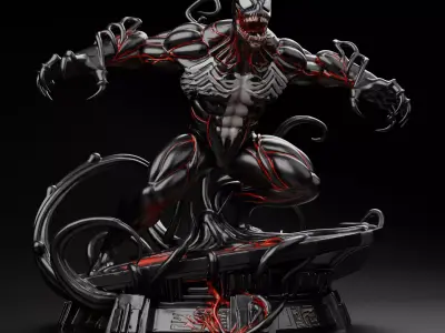 Venom 3D Printable Figure Sci-Fi Style Base 3D print model
