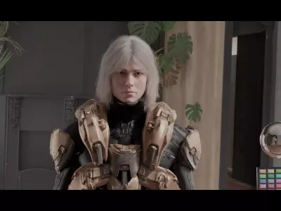  Mela - Rigged Sci-Fi Armored Character 3D model