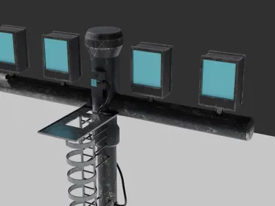 sci-fi light post Low-poly 3D model