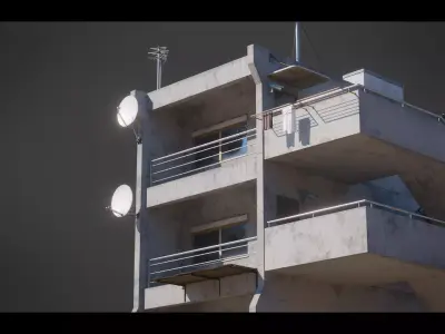 Dystopian Cyberpunk Building 8 Low-poly 3D model