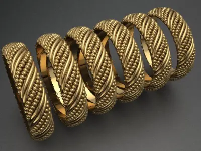 Gold silver RingTwisted Design  3D print model