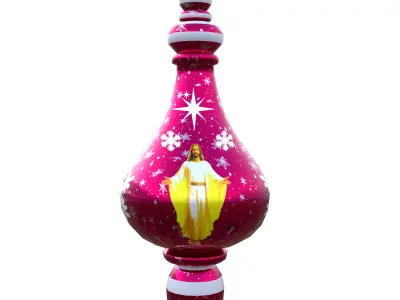 Christmas Ornament Red Bauble PBR Holiday Decoration 3D Model Low-poly 3D model