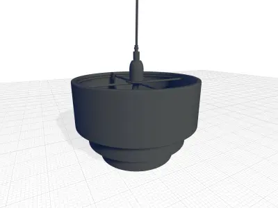 Linen Drum Pendant Shade 3D model