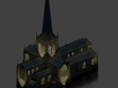 Church Rotherham Minster Low-poly 3D model