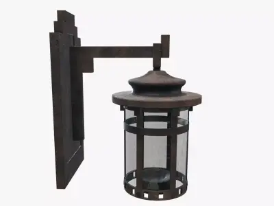 Medieval Torch V18 Low-poly 3D model