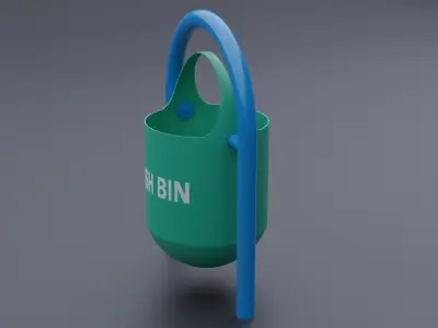 Trash bins Low-poly 3D model