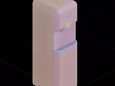White Retro Water Dispenser 3D model