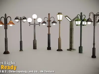 Street Light Game Ready Low-poly 3D model