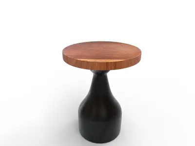 Solid Wood Pedestal End Table 3D model purchase
