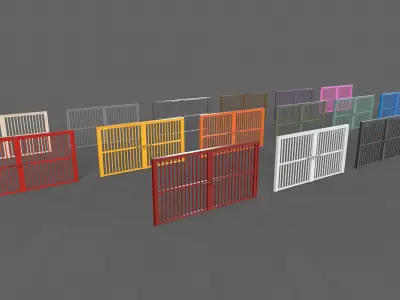 PBR Metal Gate D6 Low-poly 3D model
