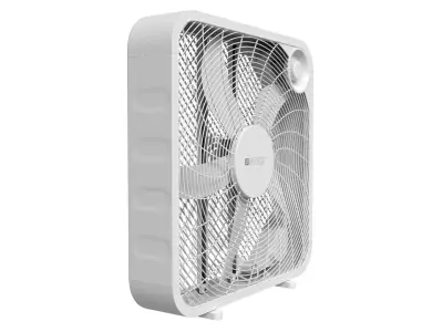 Modern Box Floor Fan White Utilitech Style Portable Ventilator Low-poly 3D model