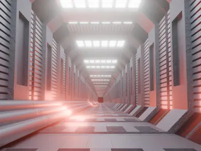 Sci-Fi Hallway 3D model purchase