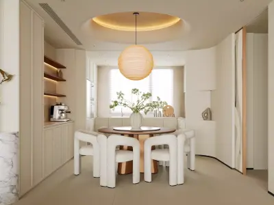 Modern minimalist living room 3D model