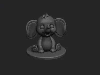baby elephant 77 3D print model