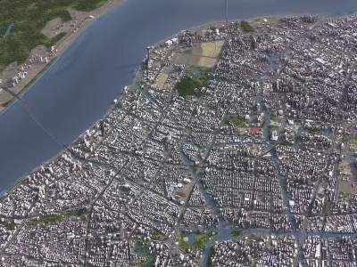 Wenzhou - 3D City Model Low-poly 3D model